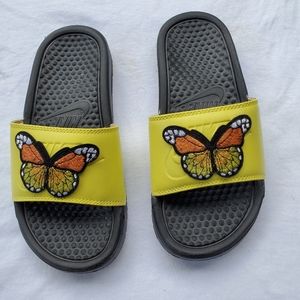 Yellow Nike Butterfly Slides